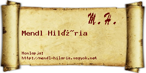 Mendl Hilária névjegykártya